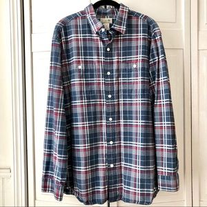 L.L. Bean Plaid Button Down Size L